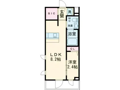 LA PERLA JIYUGAOKAⅡ(1LDK/2階)の間取り写真