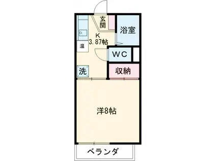 エスポワールB棟(1K/1階)の間取り写真