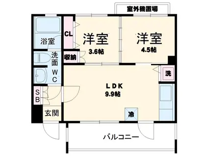 LAHAINA COURT21(2LDK/2階)の間取り写真