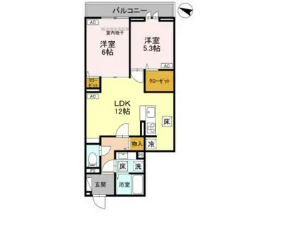 NOBLE RAFFINER上小町(2LDK/1階)の間取り写真