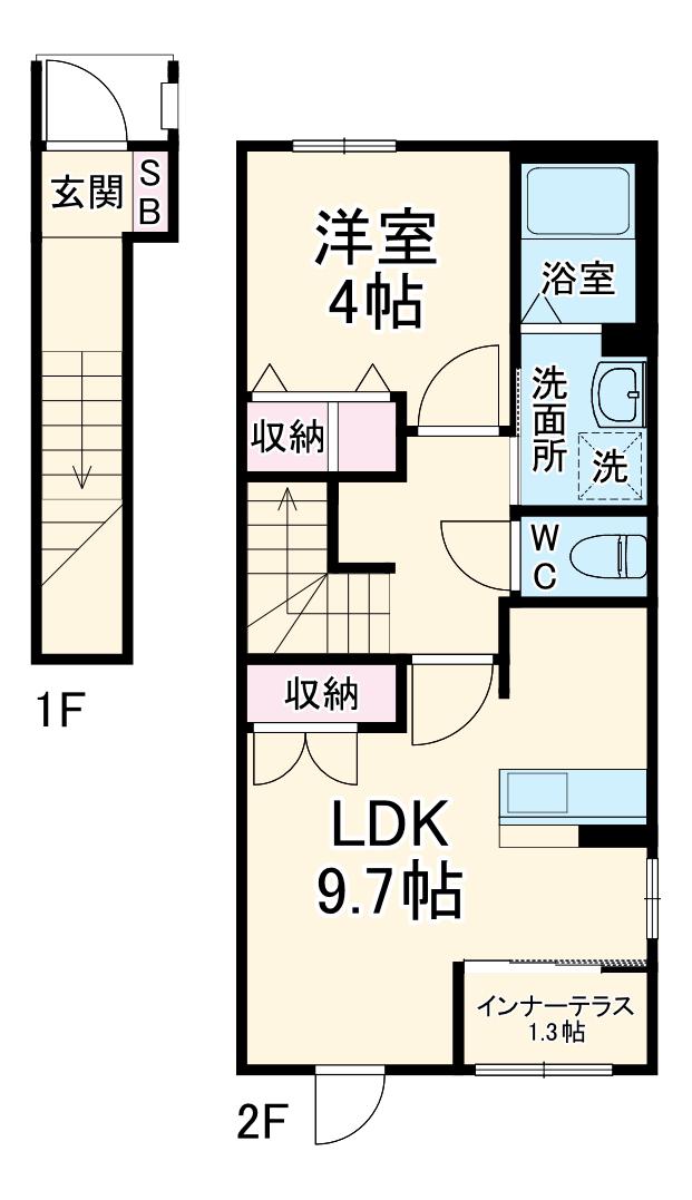 プラムガーデン(1LDK/2階)の間取り写真