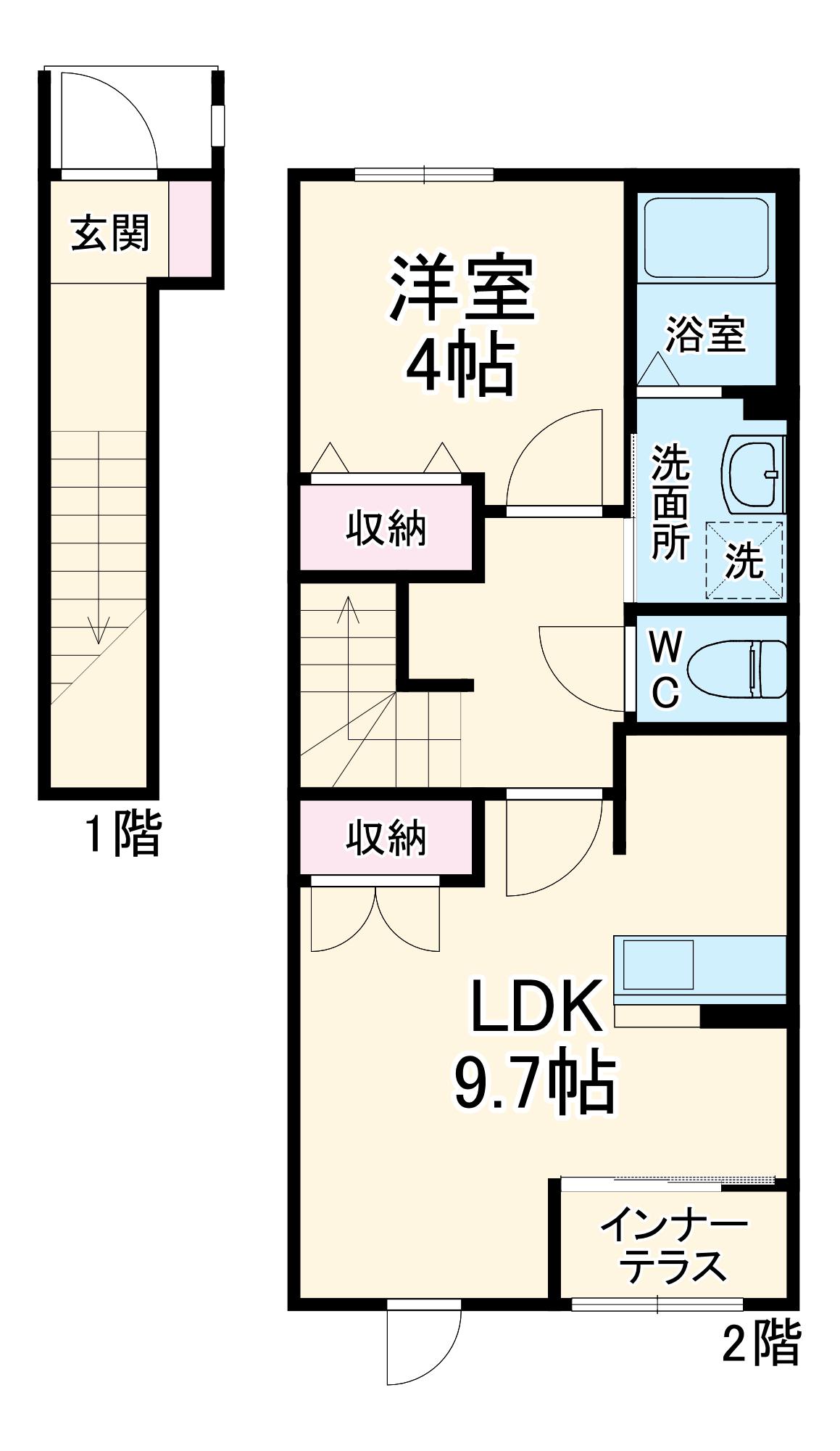 プラムガーデン(1LDK/2階)の間取り写真