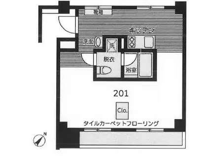 オリエンタルアパートメント(ワンルーム/2階)の間取り写真