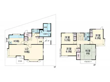 東武鉄道東上線 霞ケ関駅(埼玉) 徒歩19分 2階建 築37年(4LDK)の間取り写真