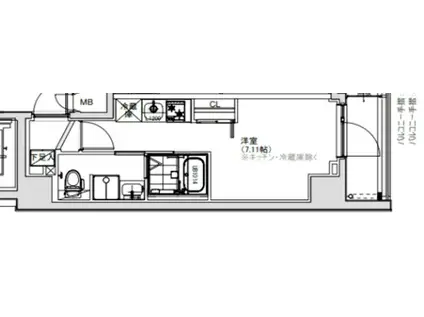S-RESIDENCE横濱阪東橋(1K/4階)の間取り写真