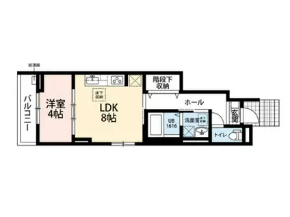 1LIFE(1LDK/1階)の間取り写真