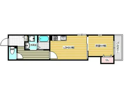 LA VIE BELLE 宝山町Ⅱ(1LDK/3階)の間取り写真