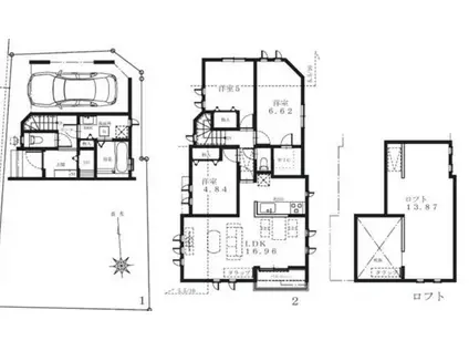 東武鉄道東上線 上板橋駅 徒歩3分 2階建 築1年(3LDK)の間取り写真