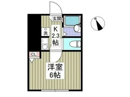 ASSETⅠ(1K/1階)の間取り写真