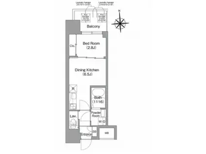 コンフォリア・リヴ淡路町一丁目(1DK/3階)の間取り写真