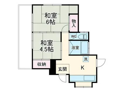 湘南新宿ライン高海 辻堂駅 徒歩15分 1階建 築43年(2K)の間取り写真