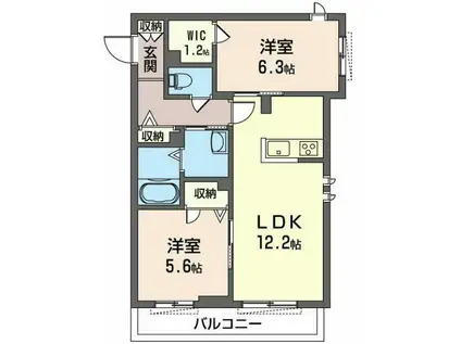 ル・クール阿佐ヶ谷(2LDK/2階)の間取り写真