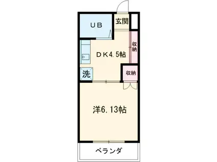 ヴィラキャンパス(1K/1階)の間取り写真