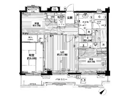 シーズガーデン登戸(3LDK/4階)の間取り写真