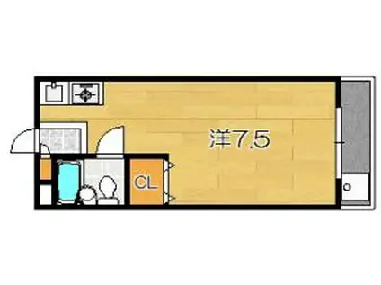 ルミナス桂(ワンルーム/1階)の間取り写真