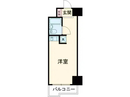 ライオンズマンション八王子第2(ワンルーム/9階)の間取り写真