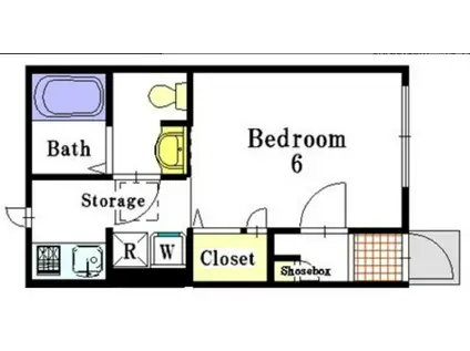 シンシア(1K/1階)の間取り写真