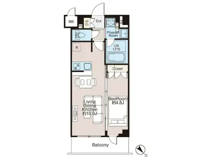 CREATIF三軒茶屋(1LDK/4階)の間取り写真