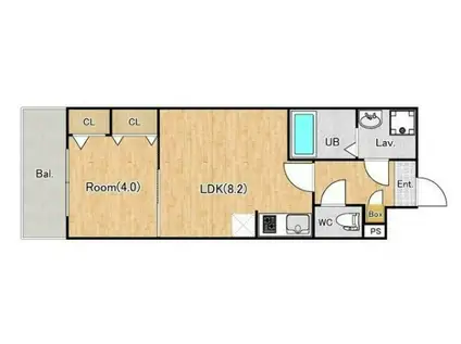 ジーメゾン上尾仲町(1LDK/1階)の間取り写真