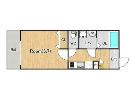 ジーメゾン桶川朝日(1K/1階)の間取り写真