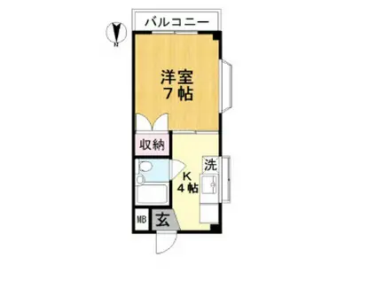 ハイム北綾瀬(1K/1階)の間取り写真