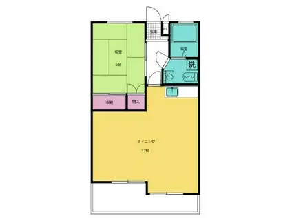 サンライズ茨坪(1LDK/3階)の間取り写真