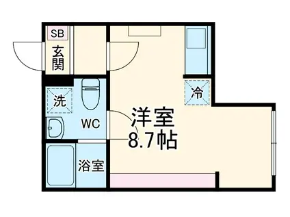 ロンディネ寒川(ワンルーム/2階)の間取り写真