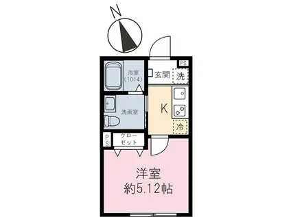 パークアヴェニュー練馬北町(1K/2階)の間取り写真