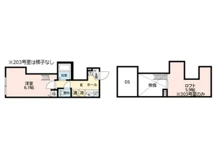 グランクオール綾瀬グレイス(1K/3階)の間取り写真