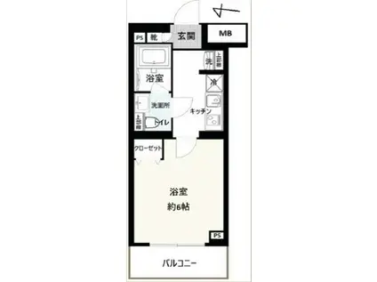 AZESTお花茶屋Ⅳ(1K/2階)の間取り写真