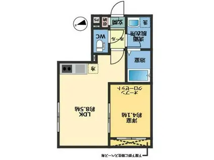 メゾン・ドゥ・アッシュ松戸Ⅱ(1LDK/3階)の間取り写真