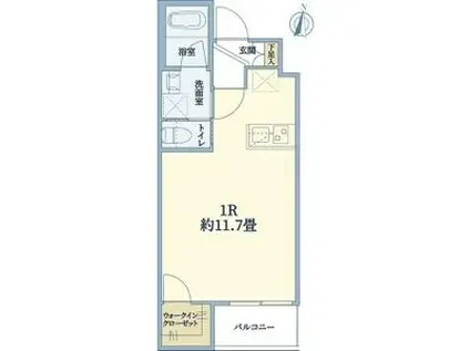 ウェルスクエア豊中本町(ワンルーム/1階)の間取り写真