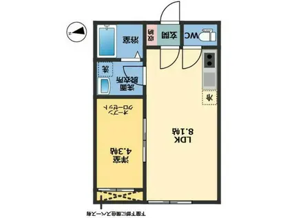 メゾン・ドゥ・アッシュ松戸Ⅱ(1LDK/3階)の間取り写真