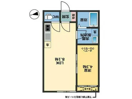 メゾン・ドゥ・アッシュ松戸Ⅱ(1LDK/3階)の間取り写真