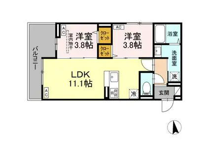 セレスティア新小岩(2LDK/3階)の間取り写真