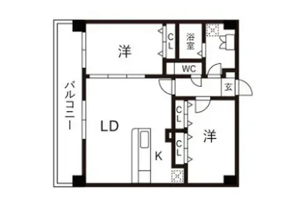 DELCCS綾瀬Ⅱ(2LDK/7階)の間取り写真