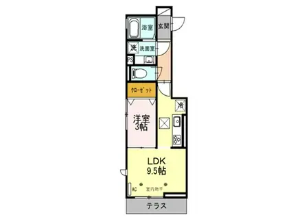 MSガーデン(1LDK/3階)の間取り写真