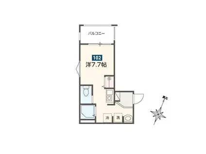 MELLAS京成小岩(ワンルーム/2階)の間取り写真