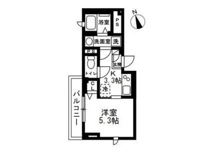 アベニュー板橋(1K/3階)の間取り写真