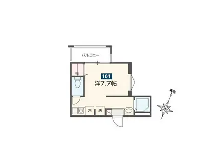 MELLAS京成小岩(ワンルーム/3階)の間取り写真