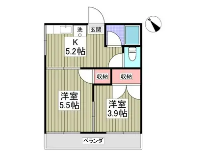斉藤アパートA(2K/2階)の間取り写真