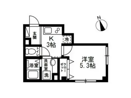 アベニュー板橋(1K/3階)の間取り写真