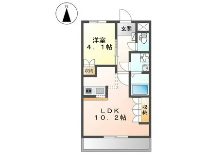 パイン・フィールド(1LDK/2階)の間取り写真