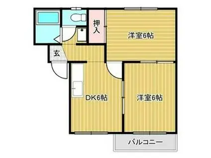 コーポ国正(2DK/2階)の間取り写真