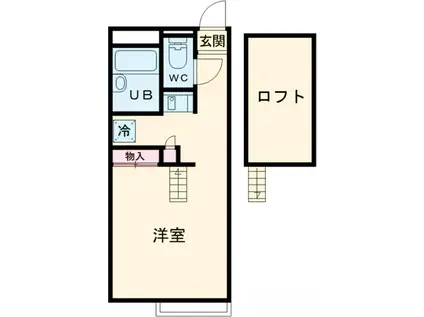 レオパレス浅間台(1K/1階)の間取り写真