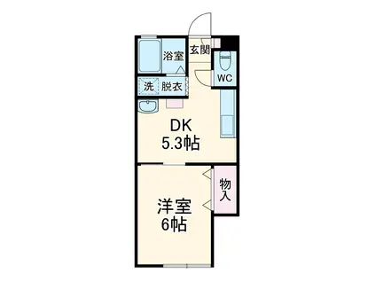 グリーンハイツB(1K/1階)の間取り写真