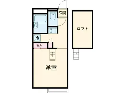 レオパレス浅間台(1K/2階)の間取り写真