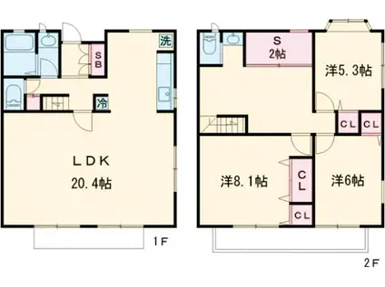 八雲テラスハウス(3SLDK)の間取り写真