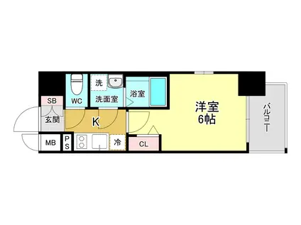 エスリード大阪ザ・ルクス(1K/10階)の間取り写真