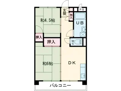 ビレッジハウス向台タワー1号棟(2DK/7階)の間取り写真